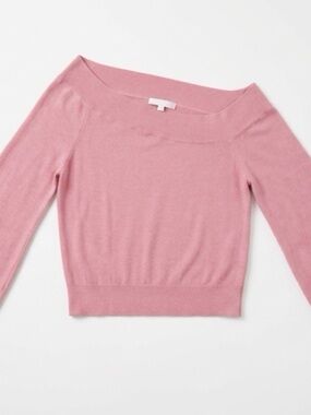 Lovers + Friends Dusty Pink Off-Shoulder Crop Sweater